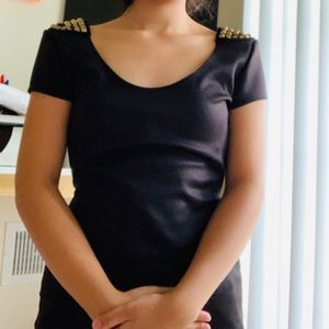 Charlotte Russe Black Dress with Shoulder Studs